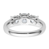 Lab Grown Diamond VS DEF 1 1/2 ct 3 Stone Band Charm Pendant in Real 14k White Gold