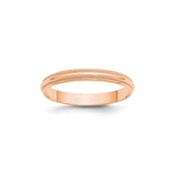14k Rose Gold Milgrain, Lightweight wedding band ring