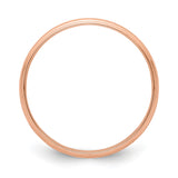 14k Rose Gold Milgrain, Lightweight wedding band ring alternate angle