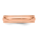 14k Rose Gold Milgrain, Lightweight wedding band ring detail view