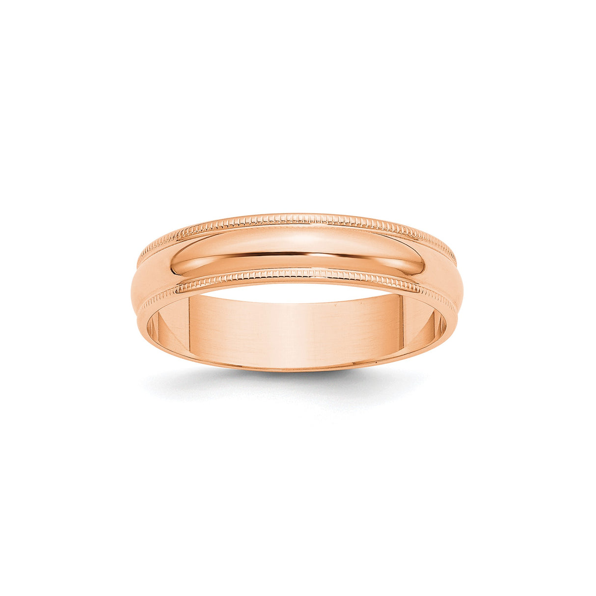 14k Rose Gold Milgrain, Lightweight wedding band ring