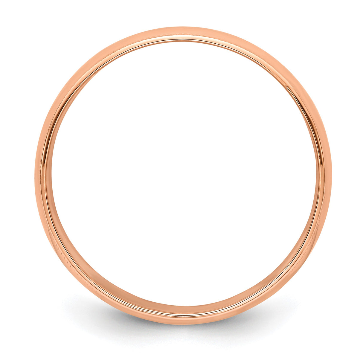 14k Rose Gold Milgrain, Lightweight wedding band ring alternate angle