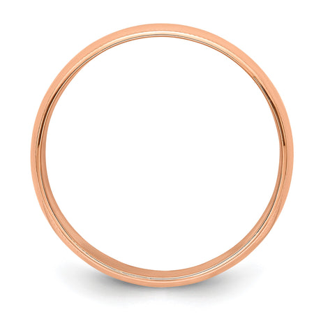 14k Rose Gold Milgrain, Lightweight wedding band ring alternate angle
