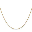 14K Yellow Gold 0.7 mm Polished Chain Necklace, Solid