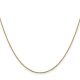 14K Yellow Gold 0.7 mm Polished Chain Necklace, Solid