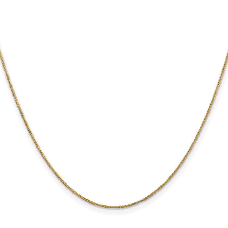 14K Yellow Gold 0.7 mm Polished Chain Necklace, Solid