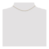 14K Yellow Gold 0.7 mm Polished Chain Necklace, Solid detail view