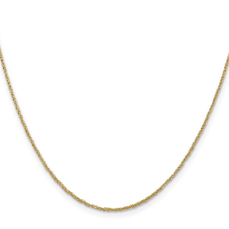 14K Yellow Gold 1.1 mm Polished Chain Necklace, Solid