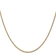 14K Yellow Gold 1.7 mm Polished Chain Necklace, Solid