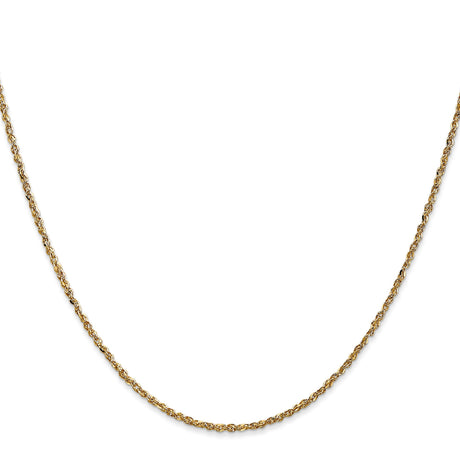 14K Yellow Gold 1.7 mm Polished Chain Necklace, Solid