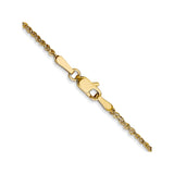 14K Yellow Gold 1.7 mm Polished Chain Necklace, Solid alternate angle