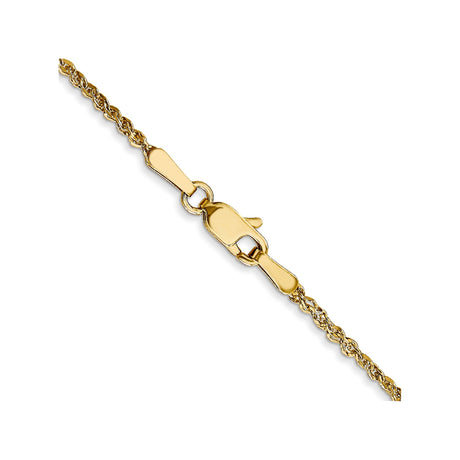 14K Yellow Gold 1.7 mm Polished Chain Necklace, Solid alternate angle