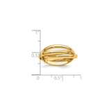 14k Yellow Gold wedding band ring shown for scale