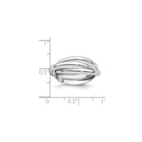 14k White Gold wedding band ring shown for scale