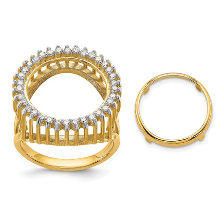 13 mm 14k Yellow Gold coin bezel for 13 mm Coin