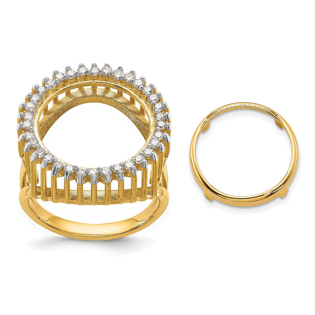 13 mm 14k Yellow Gold coin bezel for 13 mm Coin