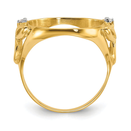 14 mm 14k Yellow Gold coin bezel for 14 mm Coin — alternate view