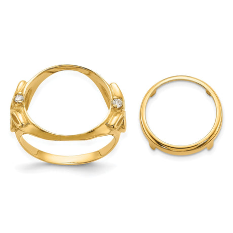 14 mm 14k Yellow Gold coin bezel for 14 mm Coin
