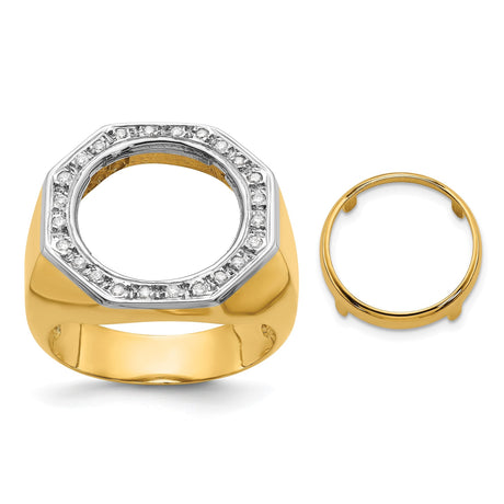 13 mm 14k Multi-Tone Gold coin bezel for 13 mm Coin
