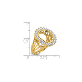 13 mm 14k Yellow Gold coin bezel for 13 mm Coin — size reference (ruler)