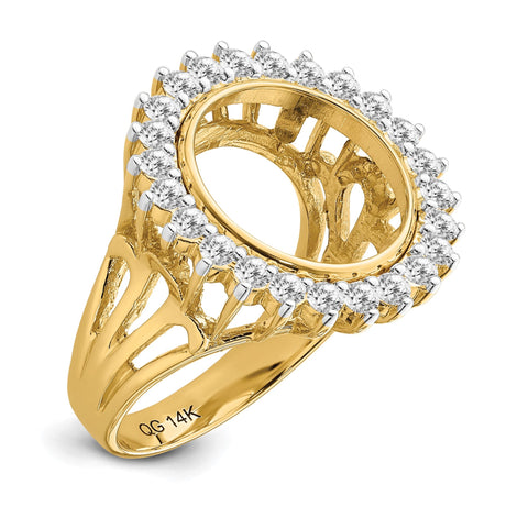 13 mm 14k Yellow Gold coin bezel for 13 mm Coin
