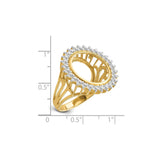 15 mm 14k Yellow Gold coin bezel for 15 mm Coin — size reference (ruler)