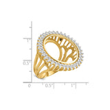 19 mm 14k Yellow Gold coin bezel for 19 mm Coin — size reference (ruler)