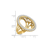 22 mm 14k Yellow Gold coin bezel for 21.6 mm Coin — size reference (ruler)