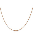 14K Rose Gold 0.7 mm Box Chain Necklace, Polished