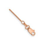 14K Rose Gold 0.7 mm Box Chain Anklet, Polished