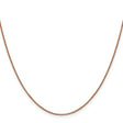 14K Rose Gold 0.9 mm Box Chain Necklace, Polished