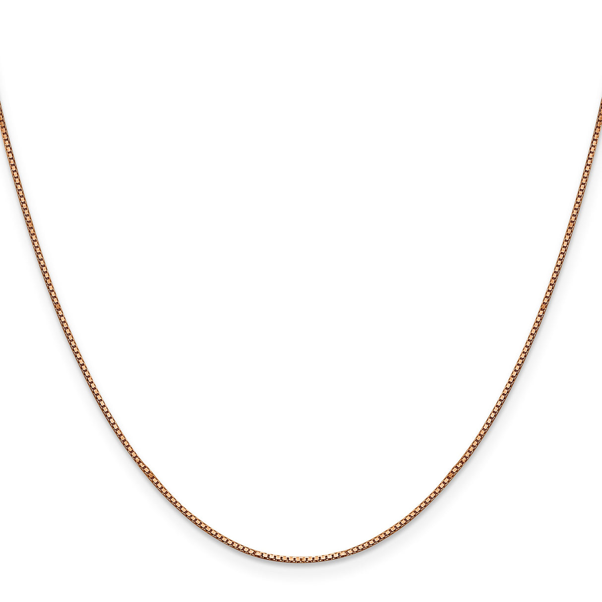14K Rose Gold 0.9 mm Box Chain Necklace, Polished