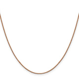 14K Rose Gold 0.9 mm Box Chain Necklace, Polished
