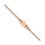 14K Rose Gold 0.9 mm Box Chain Necklace, Polished alternate angle