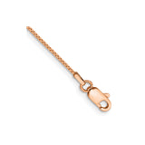 14K Rose Gold 0.9 mm Box Chain Anklet, Polished