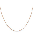 14K Rose Gold 1 mm Polished Chain Necklace, Solid