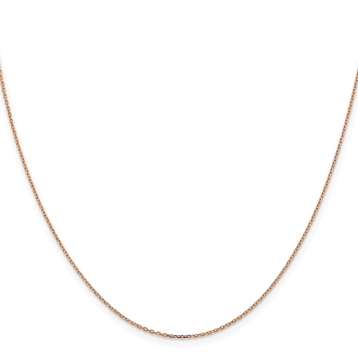 14K Rose Gold 1 mm Polished Chain Necklace, Solid