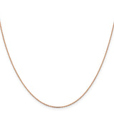 14K Rose Gold 1 mm Polished Chain Necklace, Solid