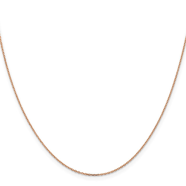 14K Rose Gold 1 mm Polished Chain Necklace, Solid