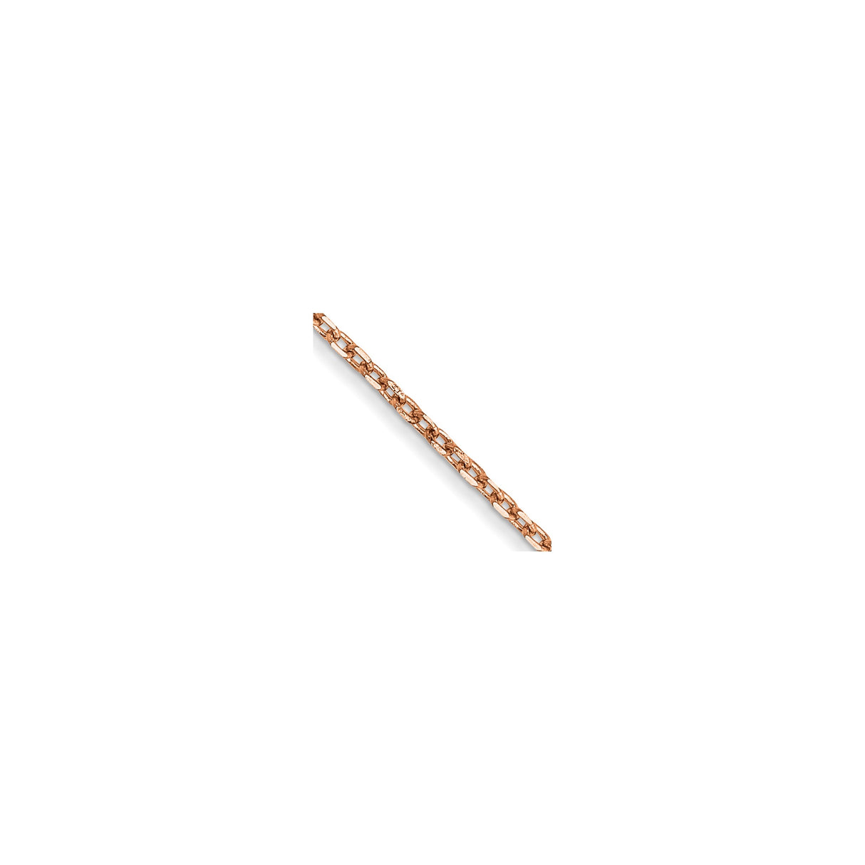 14K Rose Gold 1 mm Polished Chain Necklace, Solid detail view
