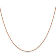 14K Rose Gold 1.4 mm Polished Chain Necklace, Solid