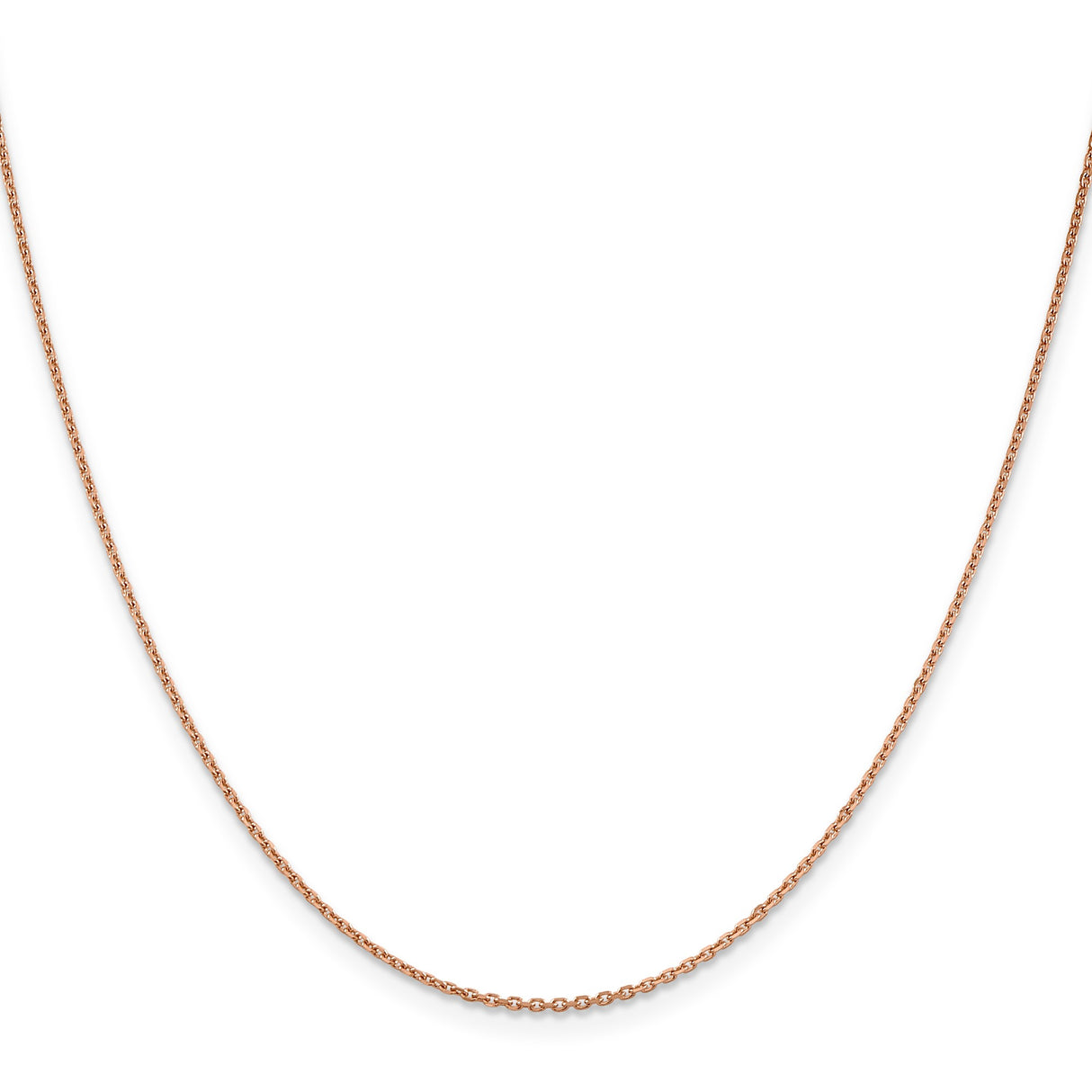 14K Rose Gold 1.4 mm Polished Chain Necklace, Solid