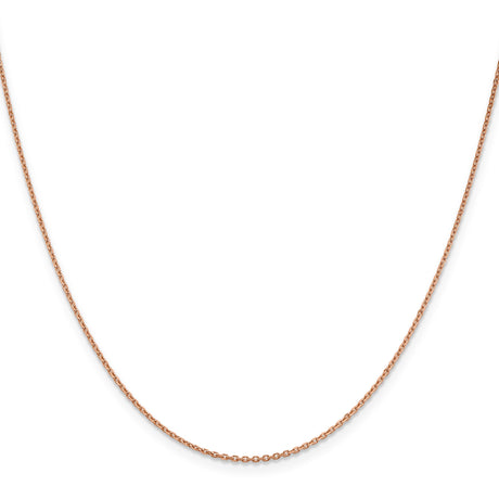 14K Rose Gold 1.4 mm Polished Chain Necklace, Solid