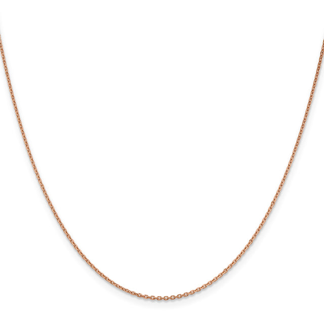 14K Rose Gold 1.4 mm Polished Chain Necklace, Solid