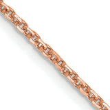 14K Rose Gold 1.4 mm Polished Chain Necklace, Solid detail view