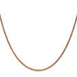 14K Rose Gold 1.7 mm Polished Chain Necklace, Solid