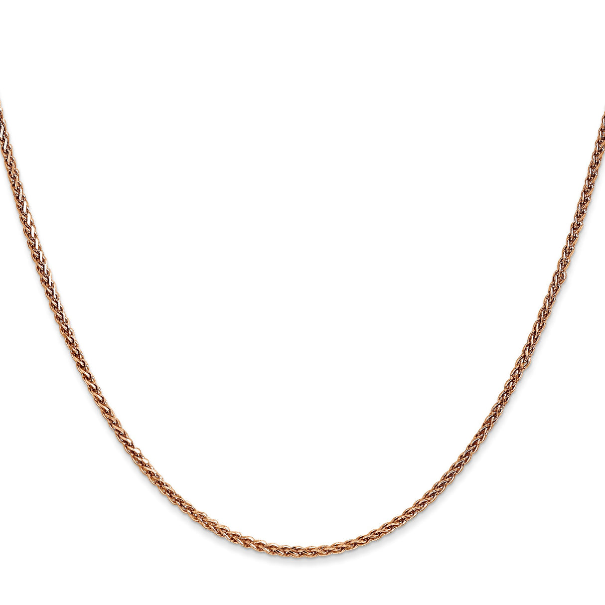 14K Rose Gold 1.7 mm Polished Chain Necklace, Solid