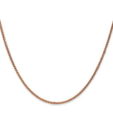 14K Rose Gold 1.7 mm Polished Chain Necklace, Solid