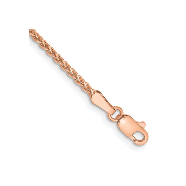 14K Rose Gold 1.7 mm Polished Chain Bracelet, Solid