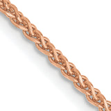 14K Rose Gold 1.7 mm Polished Chain Necklace, Solid detail view